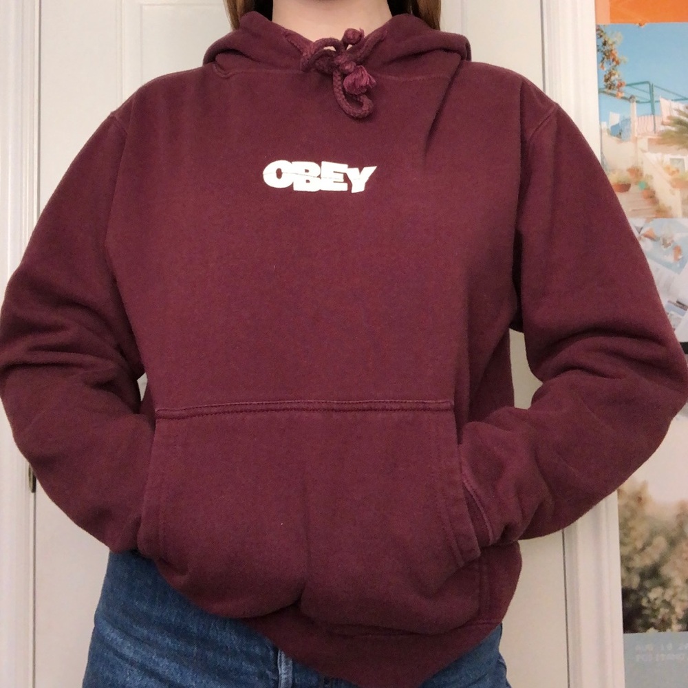 Maroon obey hoodie